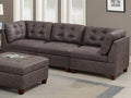 Living Room Furniture Tufted Corner Wedge Dark Brown dark brown-primary living