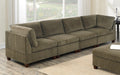 Living Room Furniture Tan Chenille Modular Sectional tan-chenille-wood-primary living space-cushion