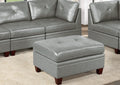 Genuine Leather Grey Color Tufted 6pc Modular Sofa Set grey-genuine leather-wood-primary living