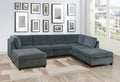 Living Room Furniture Gray Chenille Modular Sectional gray-chenille-wood-primary living space-cushion