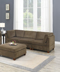 Living Room Furniture Tan Chenille Modular Sectional tan-chenille-wood-primary living space-cushion