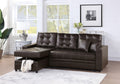 Espresso Convertible Sectional Pull Out Bed Sofa espresso-wood-primary living space-tufted