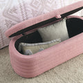 Video Welike Length 45.5 inchesStorage Ottoman Bench pink teddy-foam-fabric