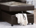 Espresso Convertible Sectional Pull Out Bed Sofa espresso-wood-primary living space-tufted