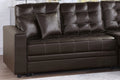 Espresso Convertible Sectional Pull Out Bed Sofa espresso-wood-primary living space-tufted