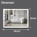 48 x 36 LED Mirror for Bathroom, LED Vanity Mirror natural-modern-glass