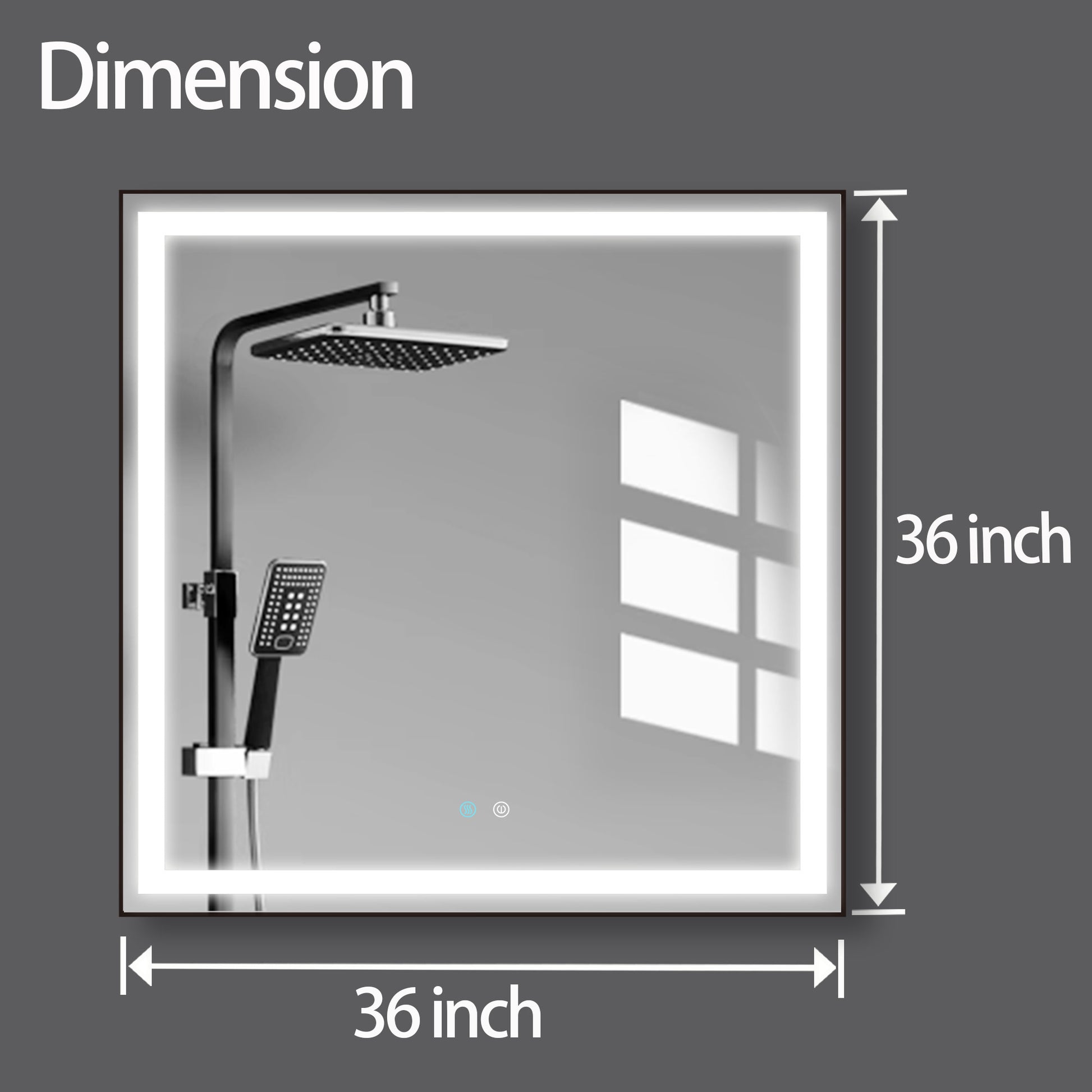 36 x 36 LED Mirror for Bathroom, LED Vanity Mirror natural-modern-glass