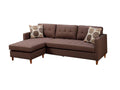 Chocolate Polyfiber Sectional Sofa Living Room chocolate-wood-primary living space-tufted