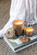 Natural Soy Wax Candles for Women, Jar Candles for bronze-glass