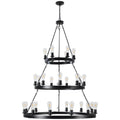 27 Light Metal Ring Chandelier black-retro-iron