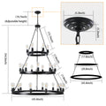 27 Light Metal Ring Chandelier black-retro-iron