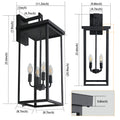 4 Light Black Outdoor Wall Light black-modern-glass-iron