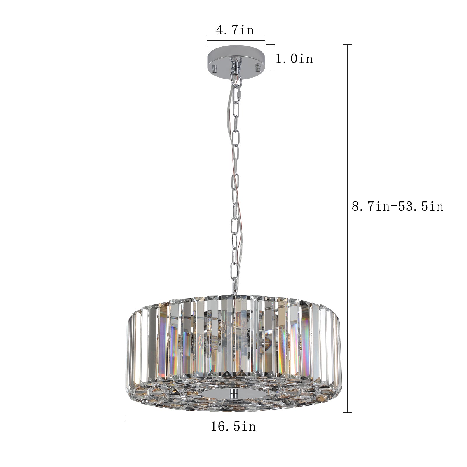 Modern Crystal Chandelier for Living Room Round transparent-modern-crystal