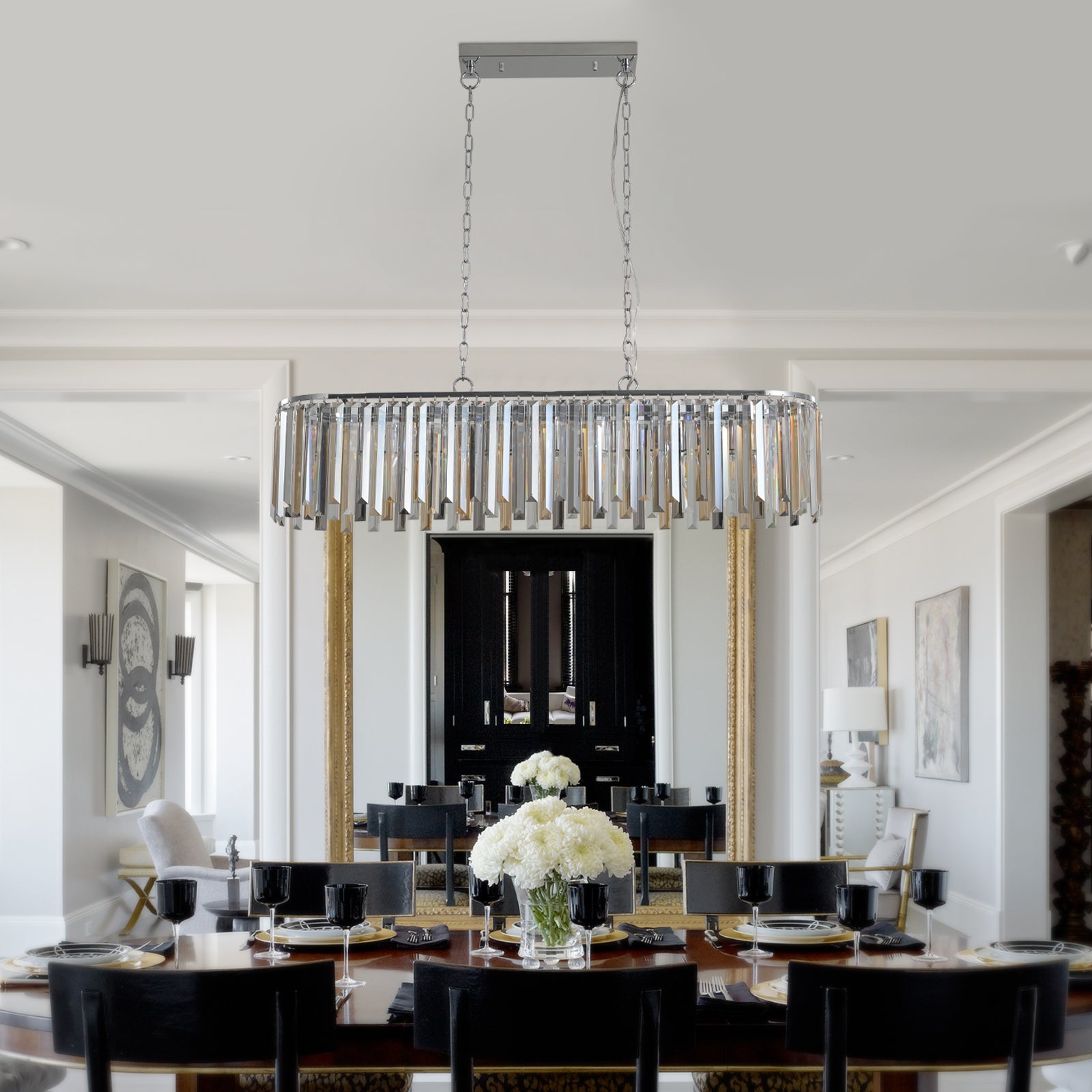 Modern Oval Crystal ceiling chandelier Luxury