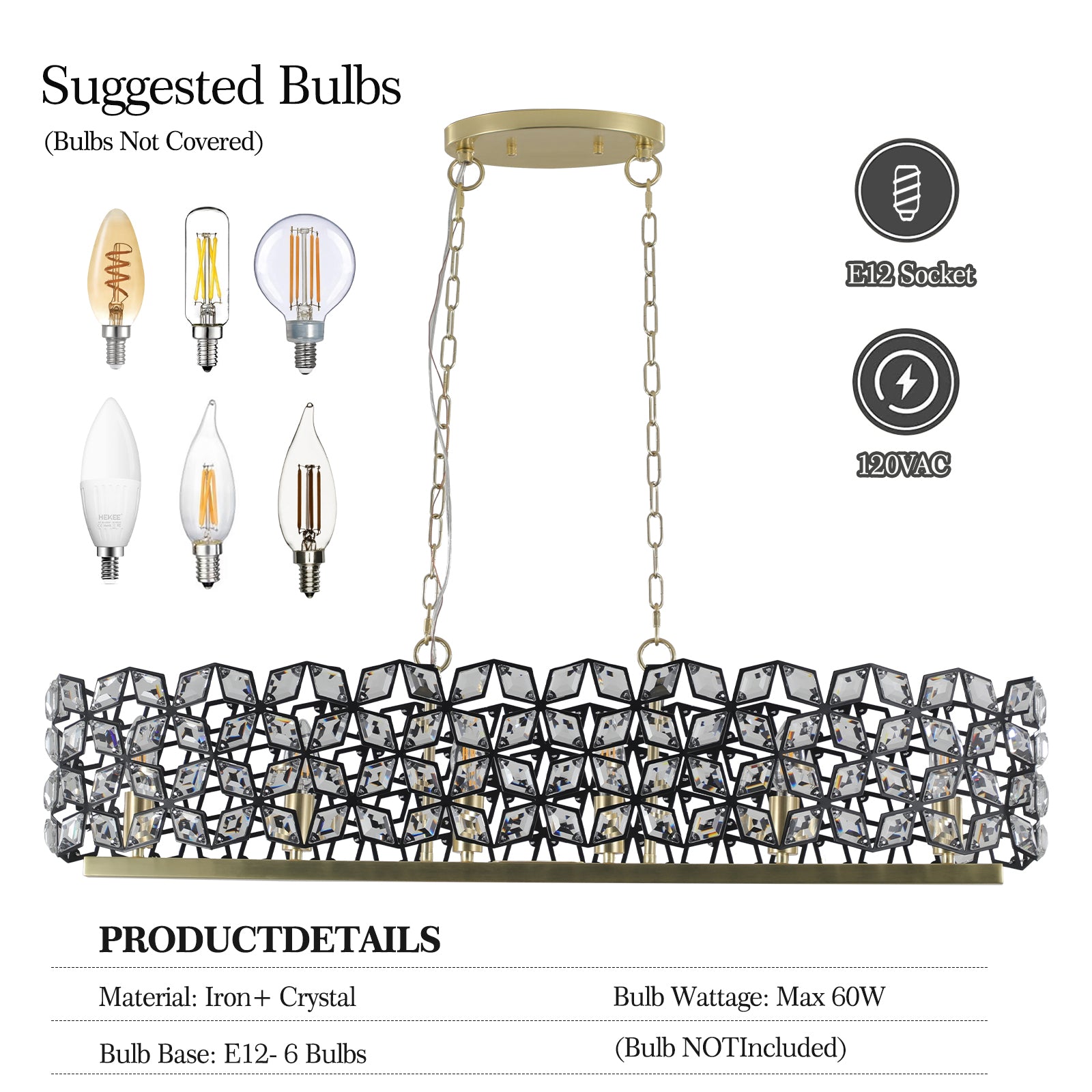 Modern Champagne Gold Oval Crystal ceiling chandelier transparent-modern-crystal