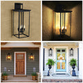 4 Light Black Outdoor Wall Light black-modern-glass-iron