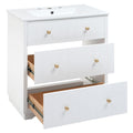 Video 30 Inch Modern White Bathroom Vanity Cabinet white-solid wood+mdf