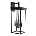 4 Light Black Outdoor Wall Light black-modern-glass-iron