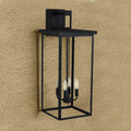 4 Light Black Outdoor Wall Light black-modern-glass-iron