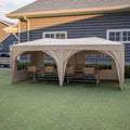 10'x20' EZ Pop Up Canopy Outdoor Portable Party beige-metal