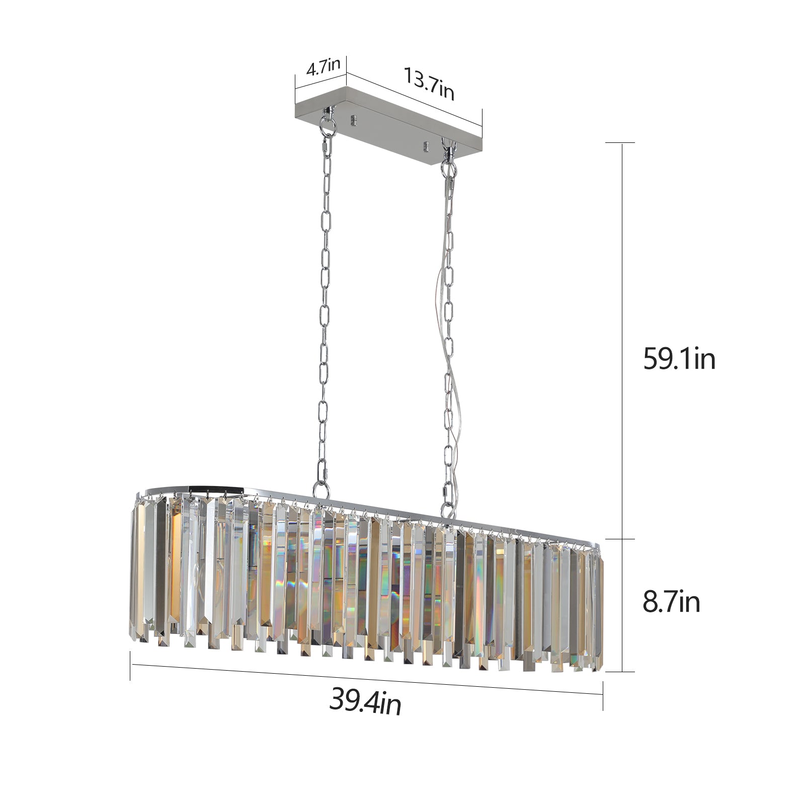 Modern Oval Crystal ceiling chandelier Luxury