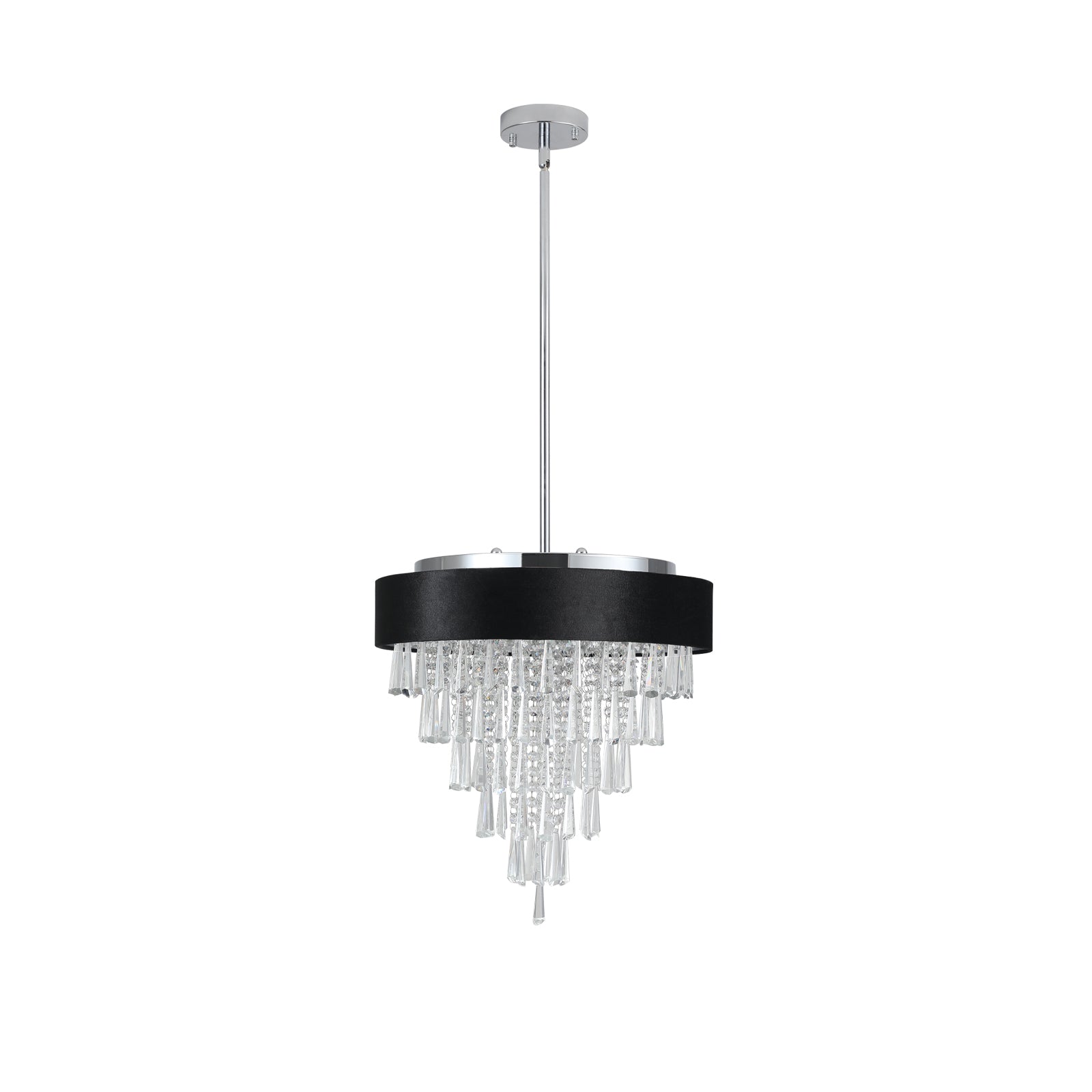 Modern Crystal Chandelier for Living Room Round transparent-modern-crystal