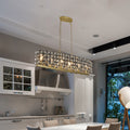 Modern Champagne Gold Oval Crystal ceiling chandelier transparent-modern-crystal