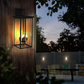 4 Light Black Outdoor Wall Light black-modern-glass-iron