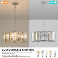 Modern Crystal Chandelier for Living Room Round transparent-modern-crystal