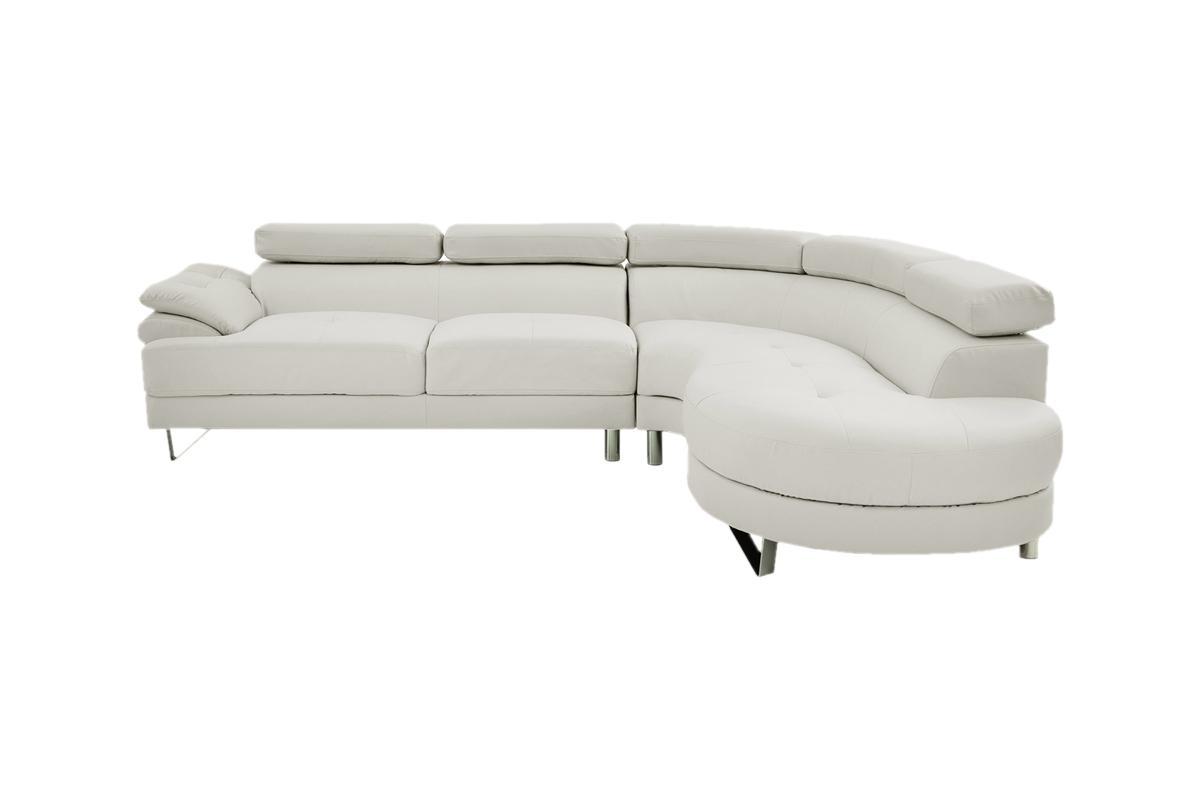Living Room Furniture Sectional Sofa 2pc Set White white-faux leather-primary living