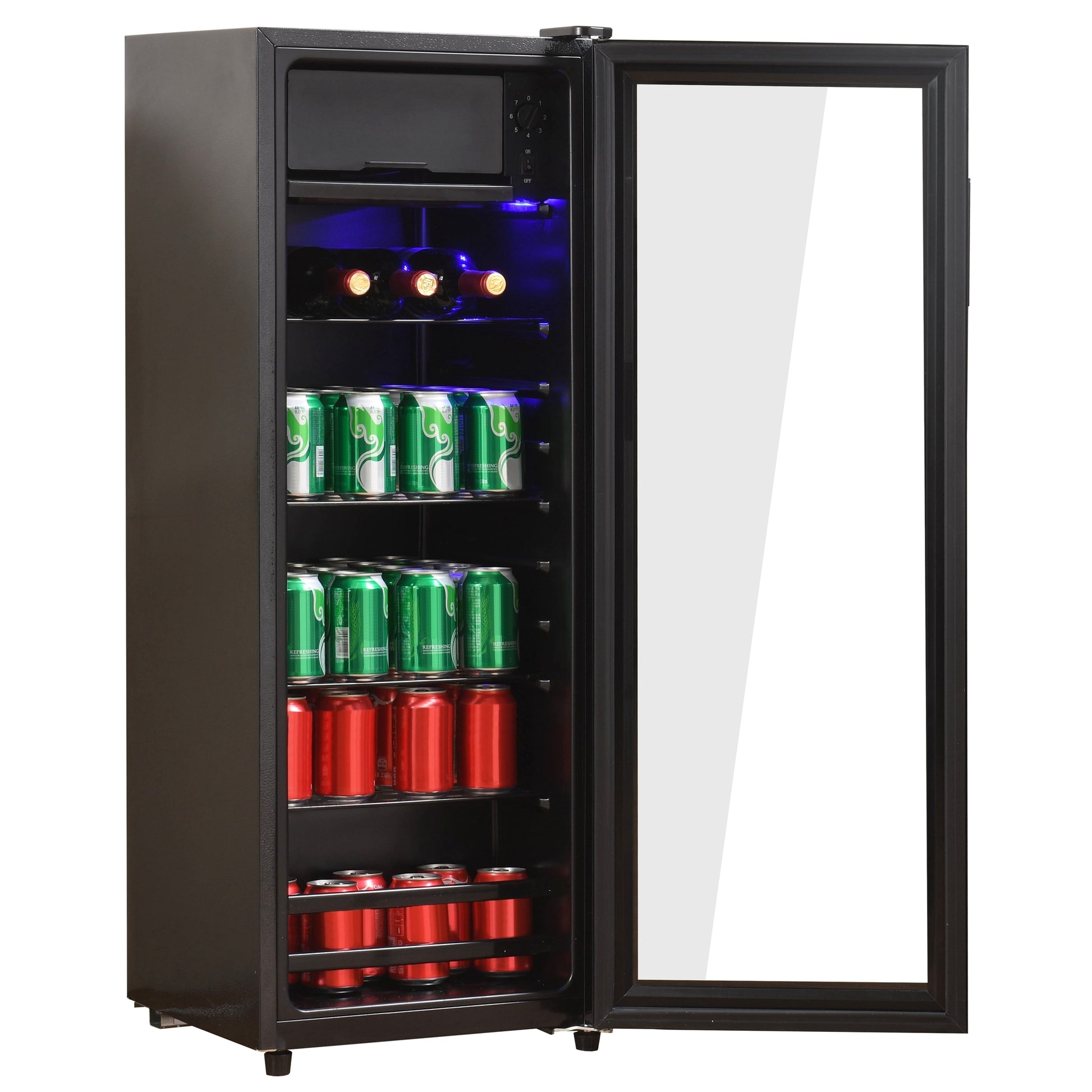 4.5Cu.ft mini fridge, 0.3Cu.ft freezer, up to 94 cans black-iron