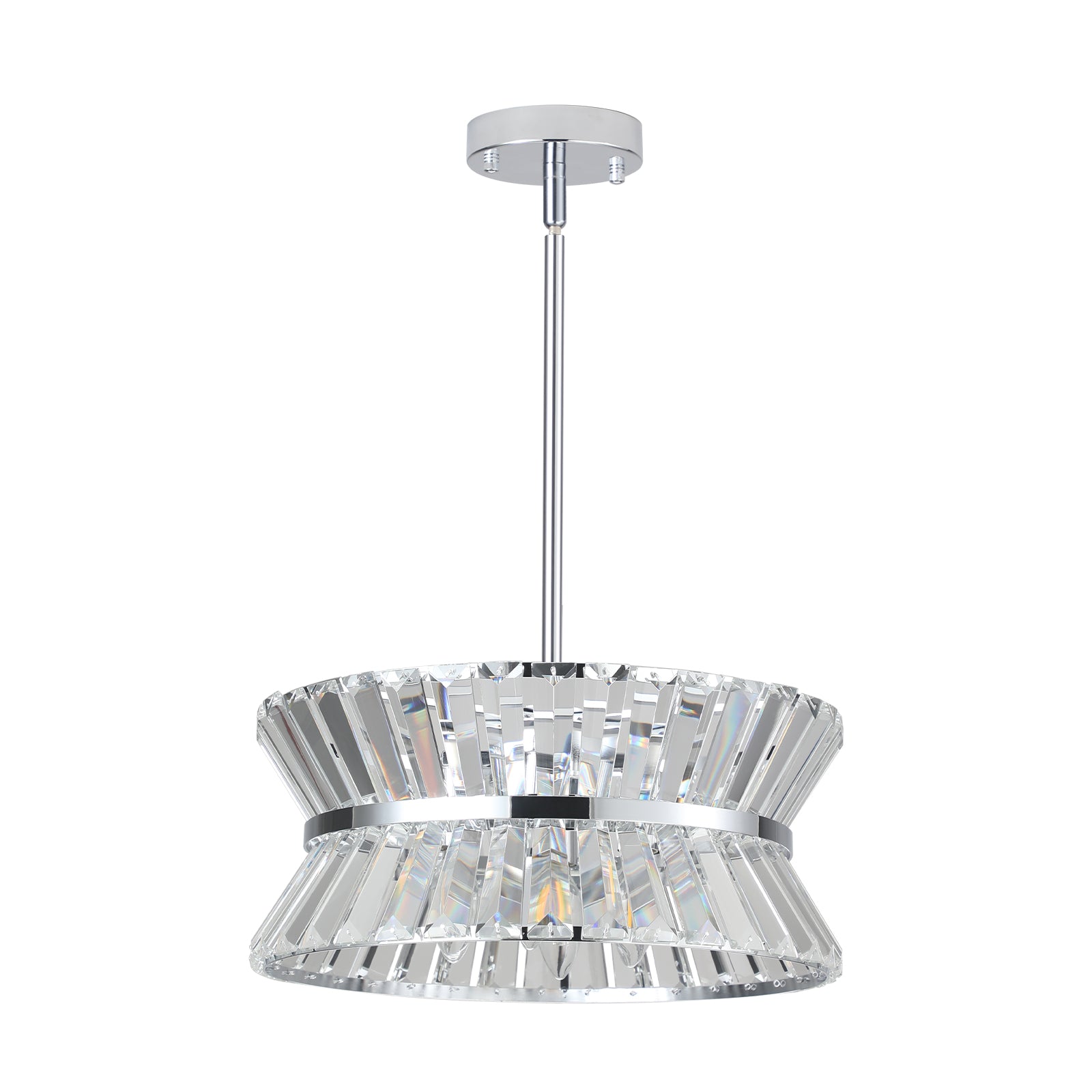 Modern Crystal Chandelier for Living Room Round transparent-modern-crystal