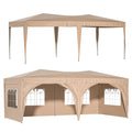 10'x20' EZ Pop Up Canopy Outdoor Portable Party beige-metal