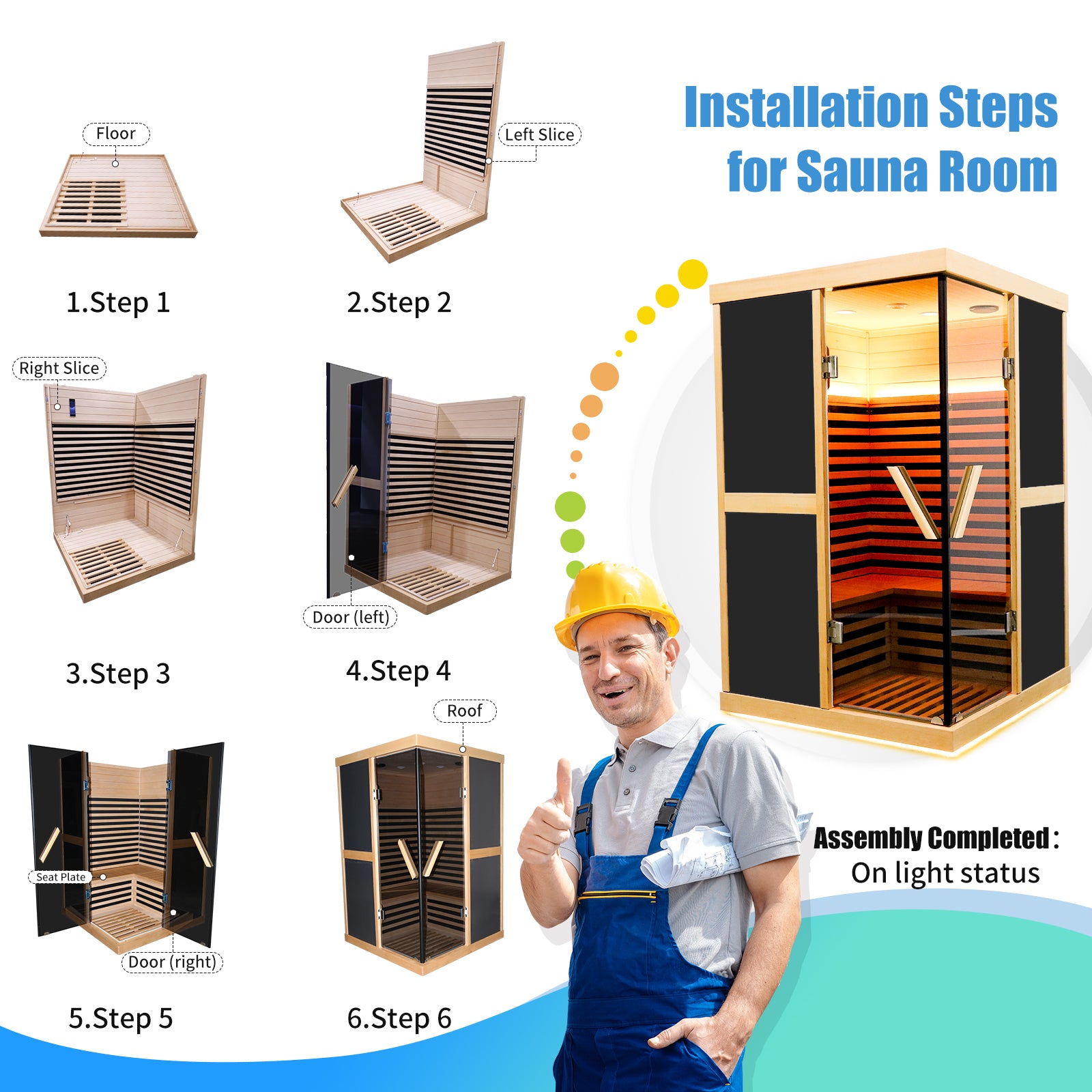 Double Person V Shaped Far Infrared Sauna Room -