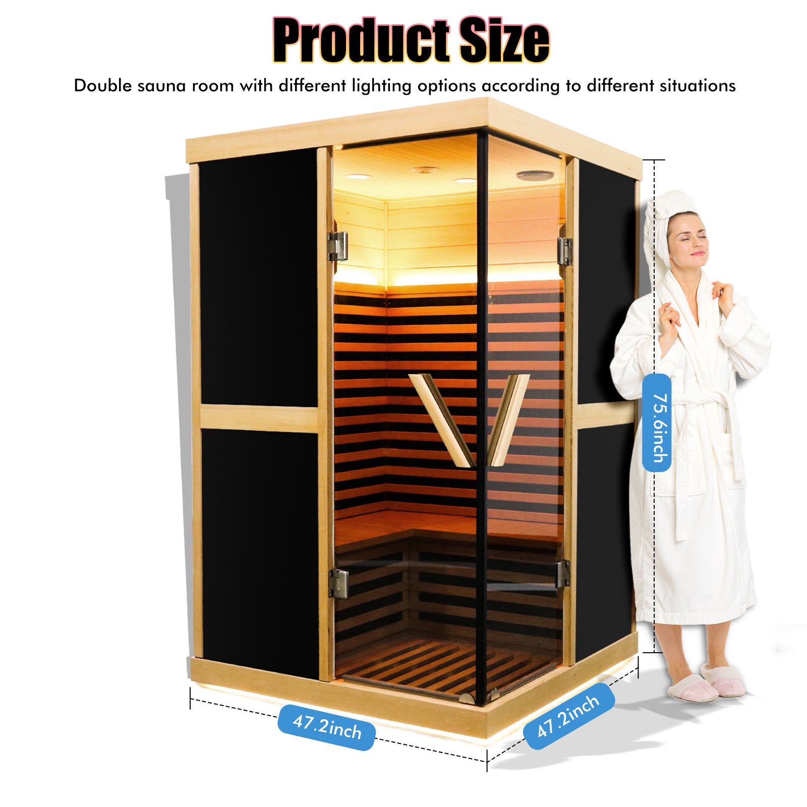 Double Person V Shaped Far Infrared Sauna Room -