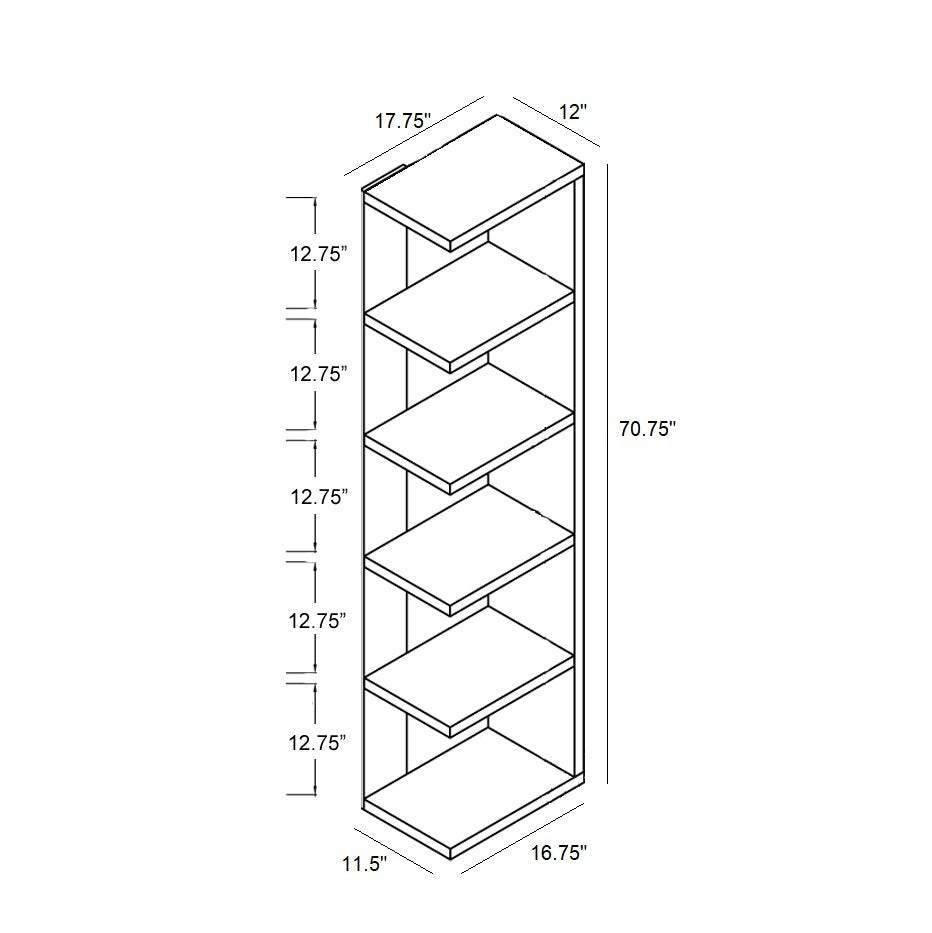 Book Stand, Home Display Bookcase With 5 Tier