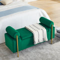 Elegant Upholstered Velvet Storage Bench With -