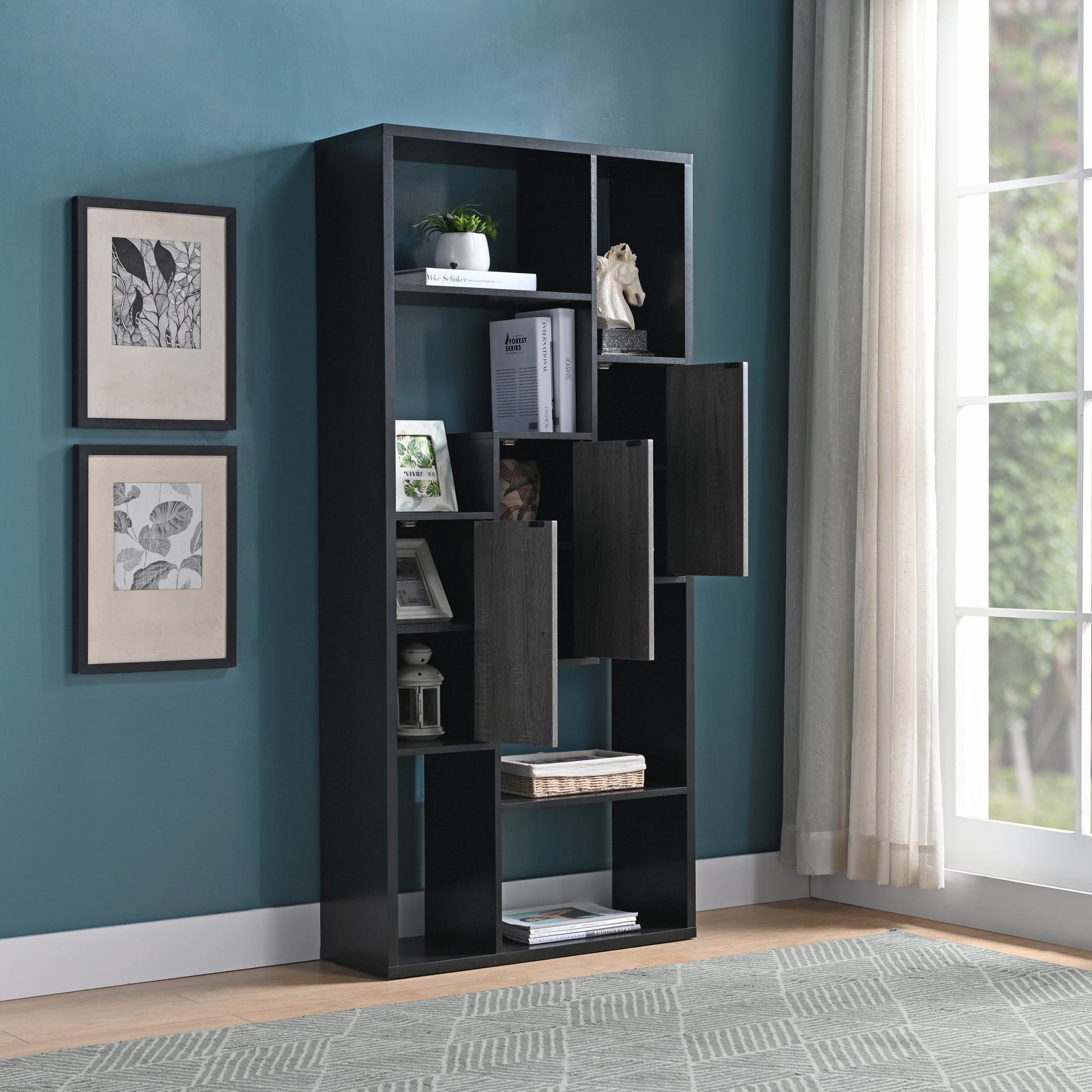 Bookcase Display Storage Cabinet, Multi Shelves