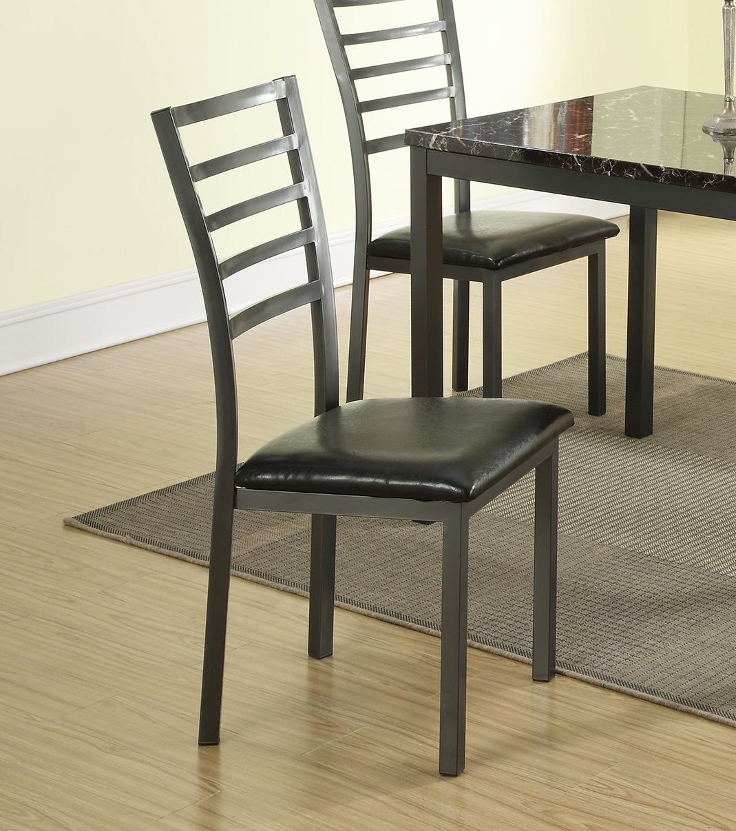 Modern Simple Dining Room Furniture 5pc Dining Set black-dining room-modern-transitional-side