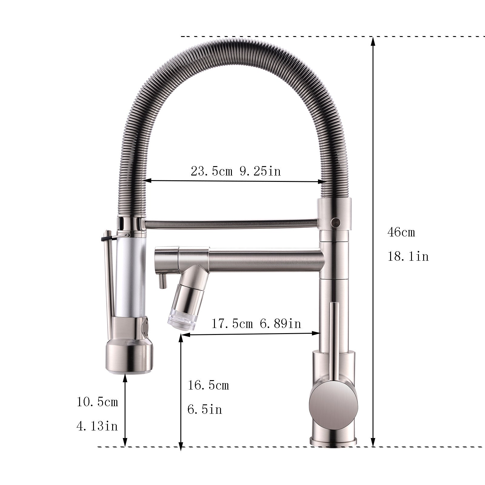 Kitchen Faucet with Pull Down Sprayer Brushed Nickel brushed nickel-kitchen-contemporary-ceramic-brass