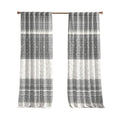 Cotton Printed Curtain Panel with Chenille detail and gray-cotton