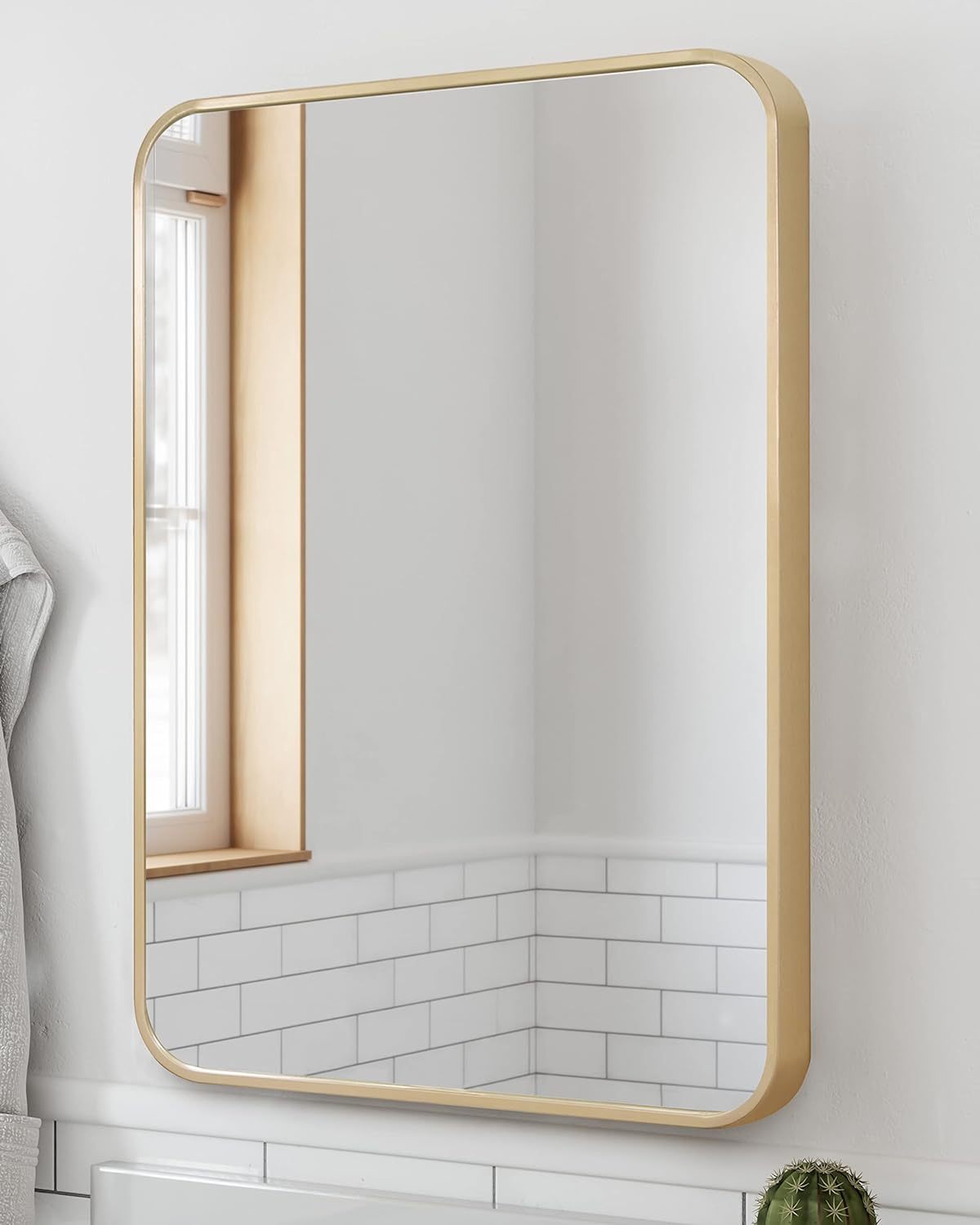 Gold 24 "X36" Rectangular Bathroom Wall Mirror -