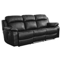 Contemporary Black Faux Leather Upholstered 1pc Double black-faux leather-wood-primary living