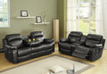 Double Glider Reclining Love Seat with Center Console black-primary living space-contemporary-solid