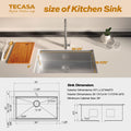 Tecasa 33 inch Kitchen Sink Dual Mount Undermount