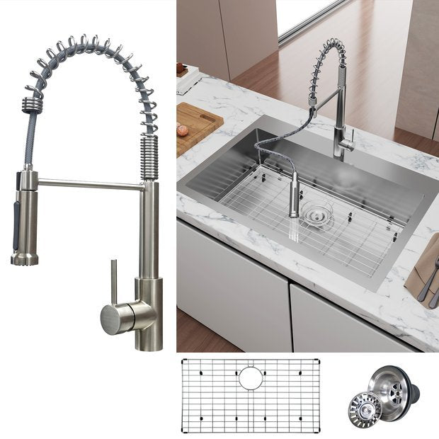 Tecasa 33 inch Kitchen Sink Dual Mount Undermount