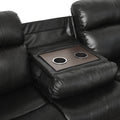 Contemporary Black Faux Leather Upholstered 1pc Double black-faux leather-wood-primary living