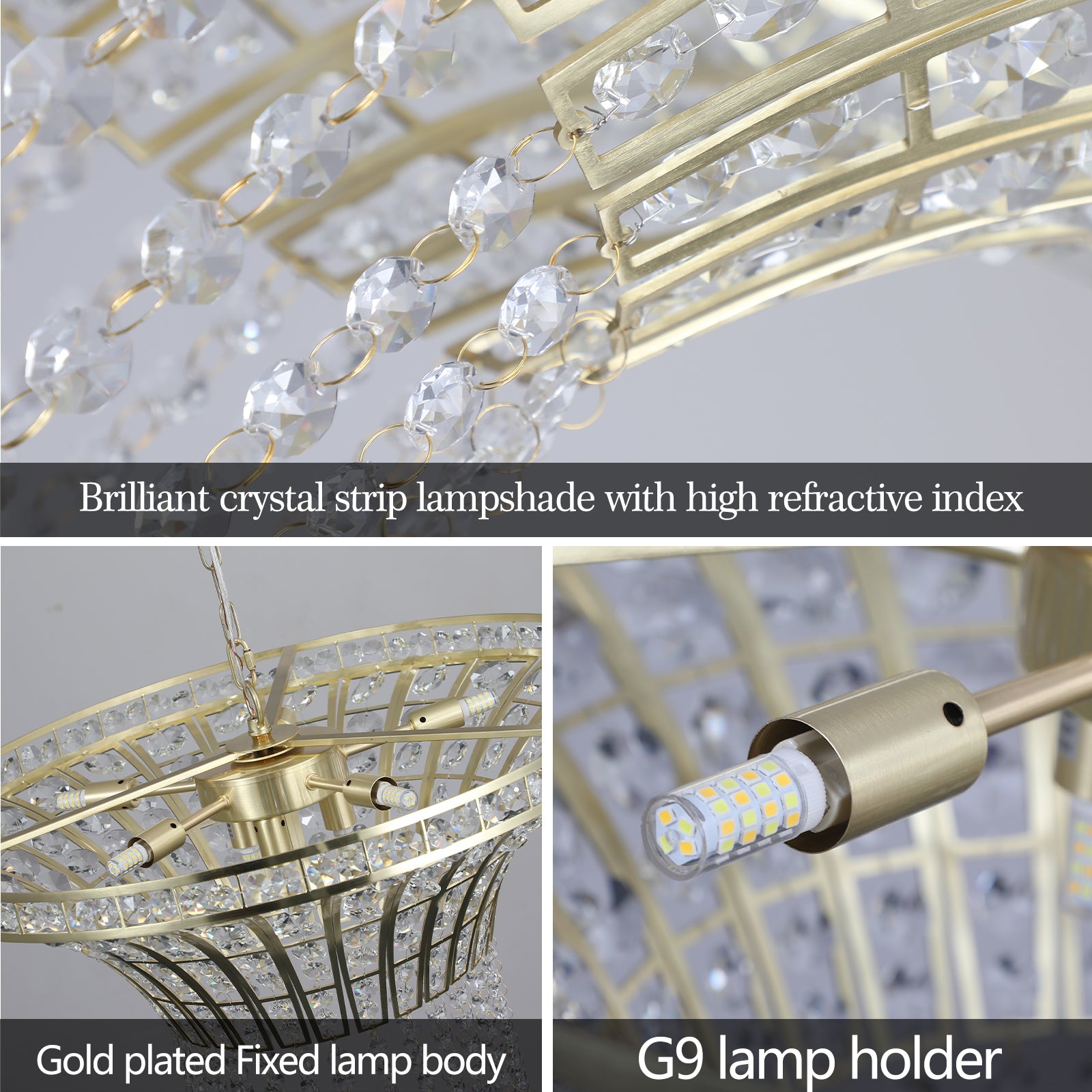 8 Light 23.6" Wide Crystal Waterfall Chandelier