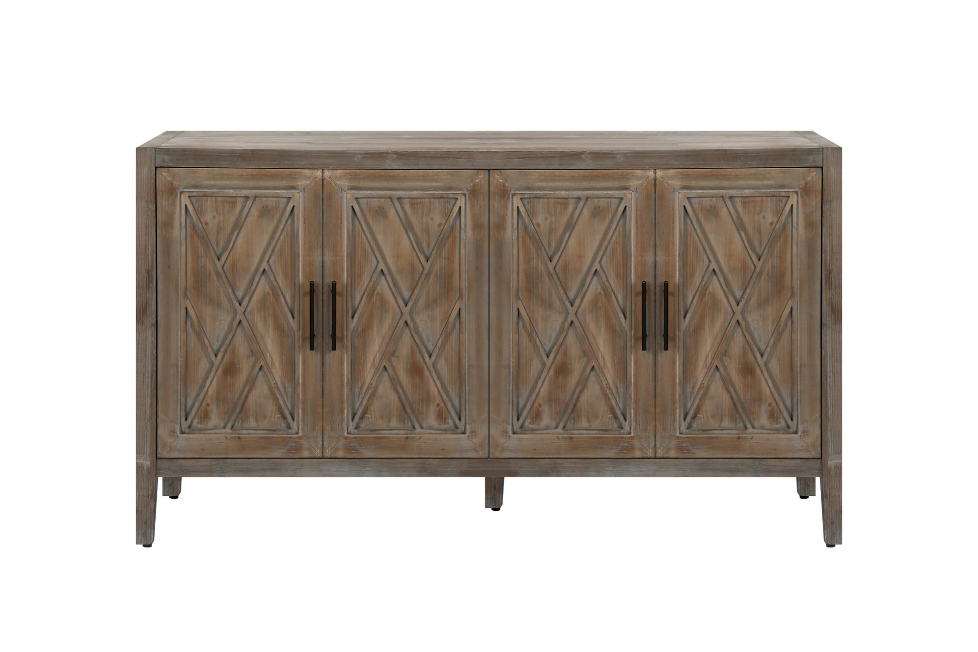 4 Door Wooden Twill Sideboard American Country Vintage antique gray-mdf