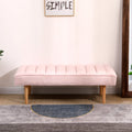 Pink Velvet Upholstered Bench Channel Tufted Bedroom pink-velvet